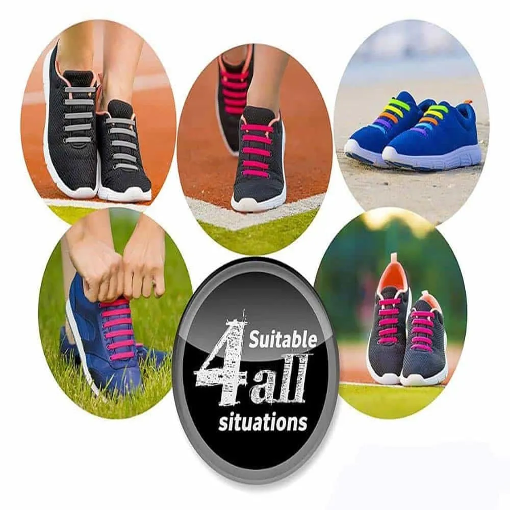 elastic lazy no-tie silicone speed laces - Orange (Adults)