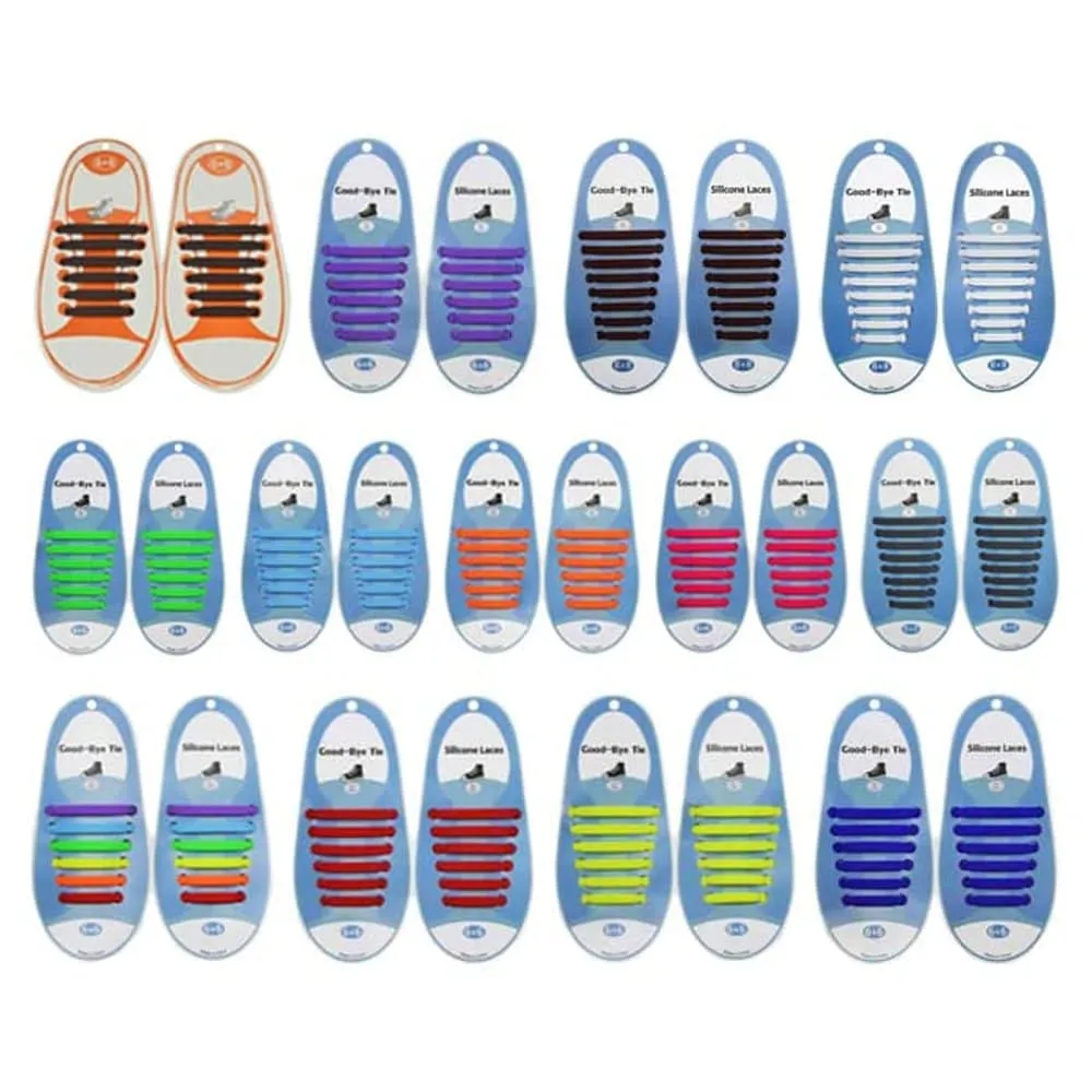 elastic lazy no-tie silicone speed laces - Orange (Adults)