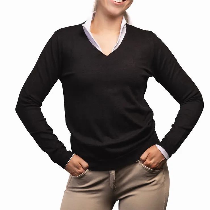 Essential V-Neck Sweater - Black - Ladies