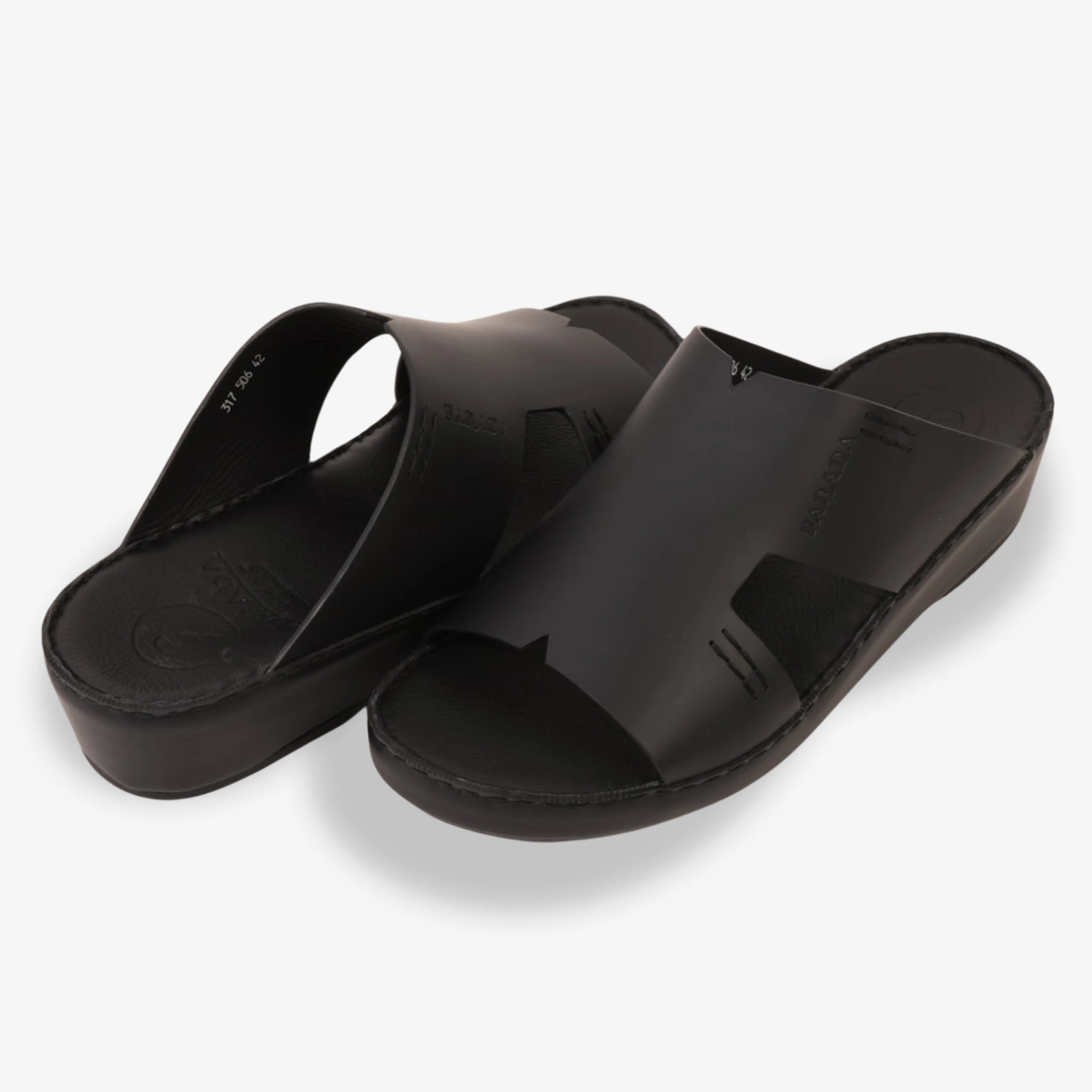 FARADA CLASSIC MENS LEATHER SANDALS BLACK