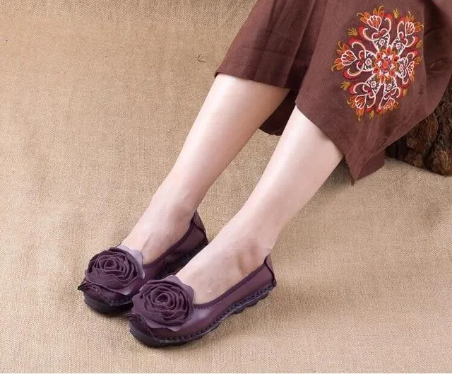 Fashion Big Flower Loafers Comfortable Women Shoes