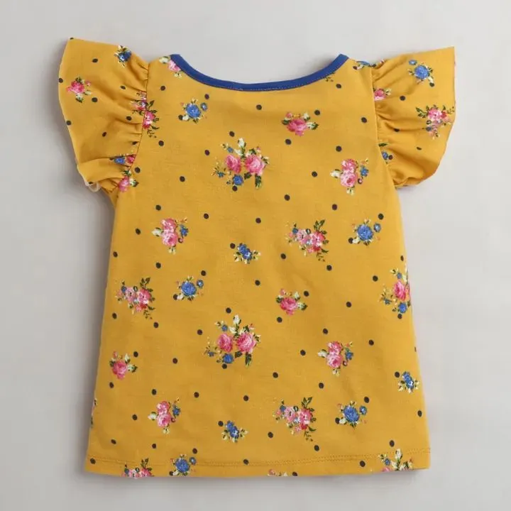 Floral Sleeves Frill Set