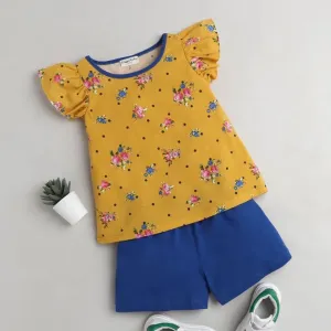 Floral Sleeves Frill Set