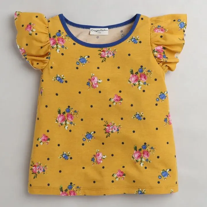 Floral Sleeves Frill Set