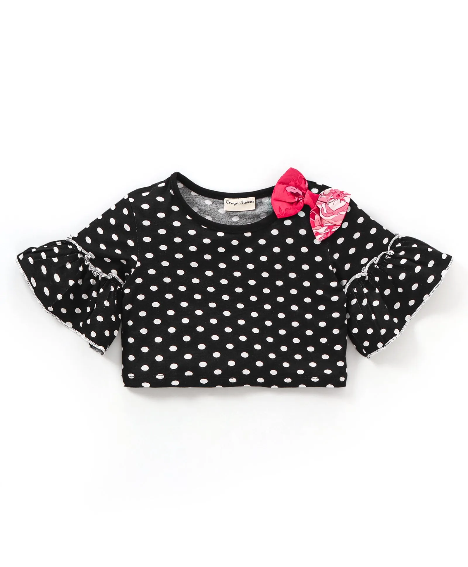 Frilled Sleeves Bow Top Belted Floral Plazzo Set