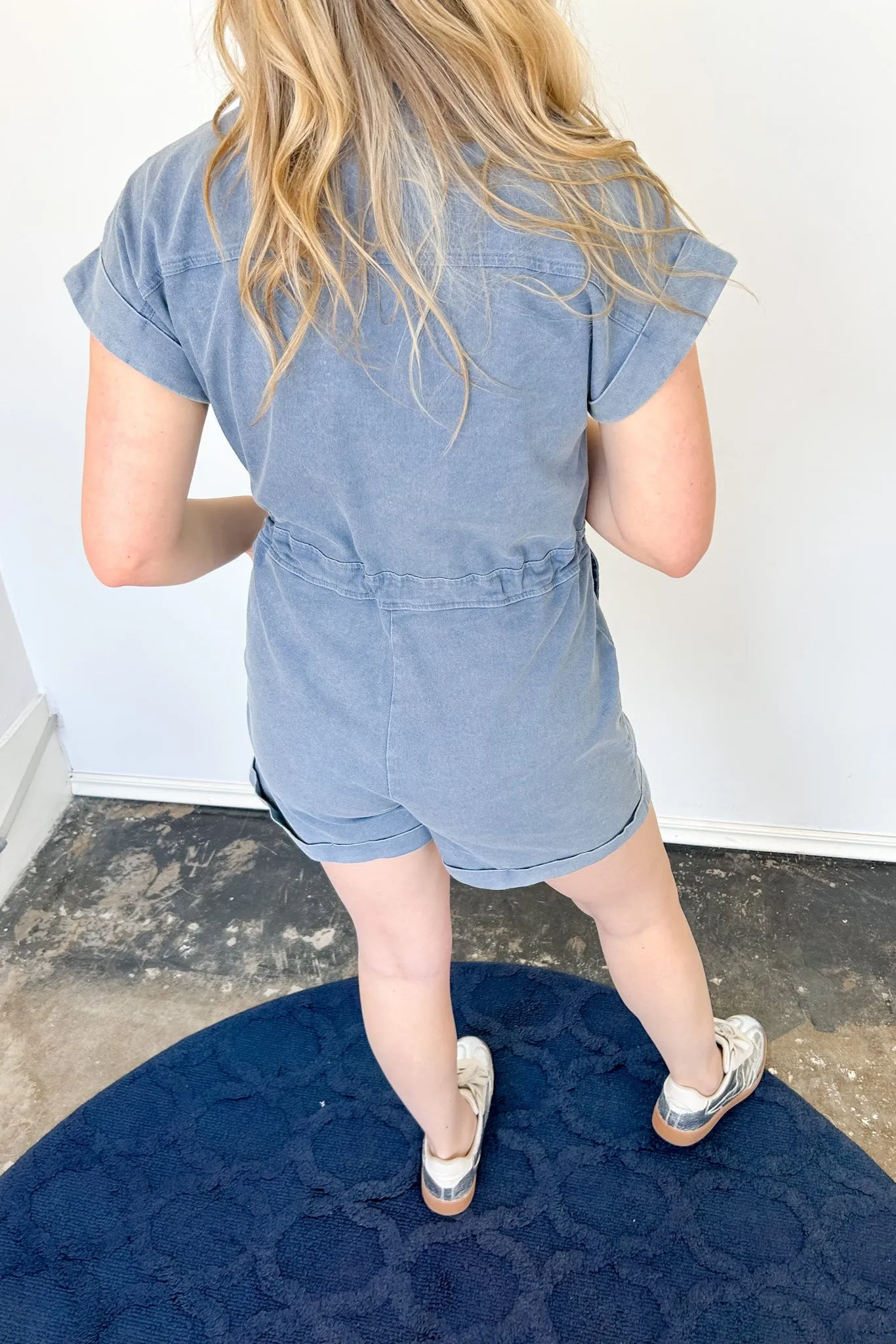 Full Hearts Denim Romper