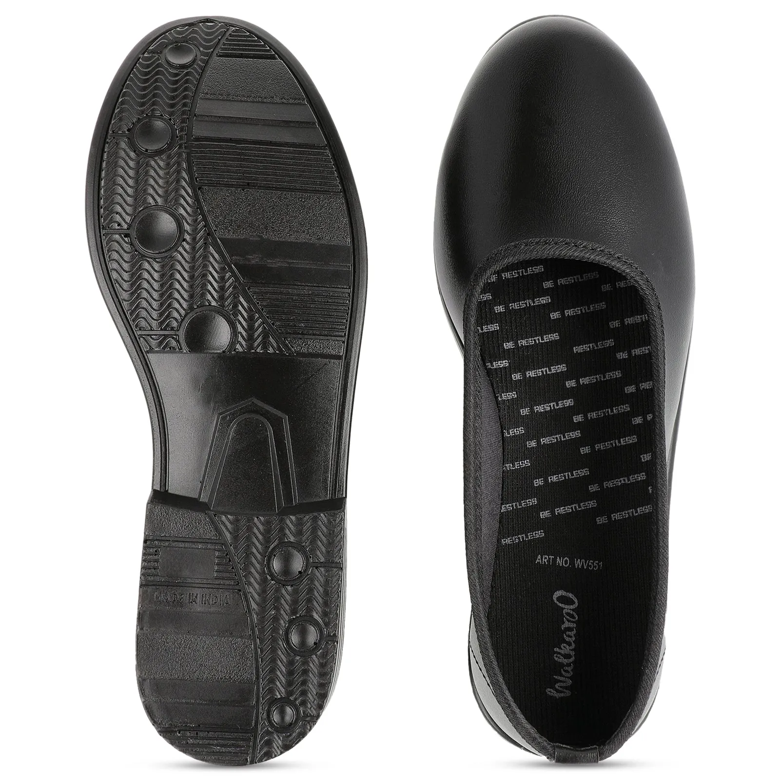 Girls Slip-On school Shoe - WV551 Black