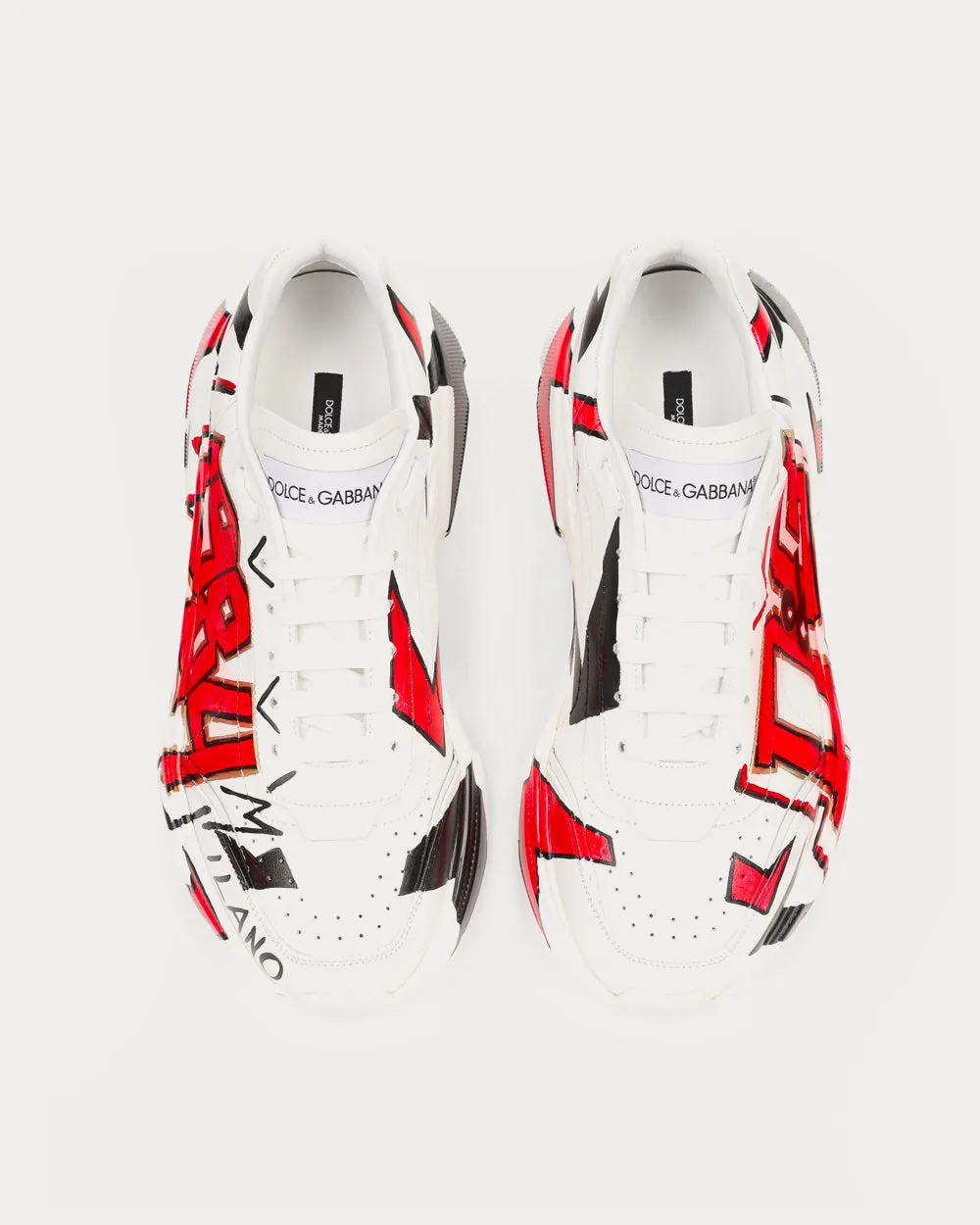 Hand-painted Calfskin Nappa Daymaster White Low Top Sneakers
