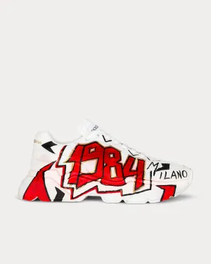 Hand-painted Calfskin Nappa Daymaster White Low Top Sneakers