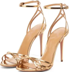 Hollow Out Gold Shoes