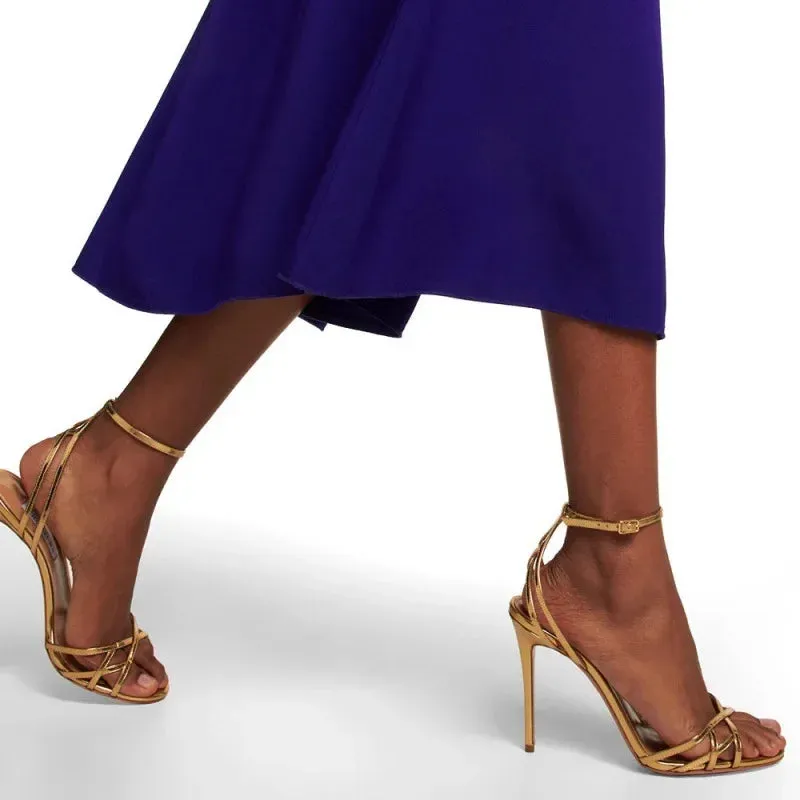 Hollow Out Gold Shoes
