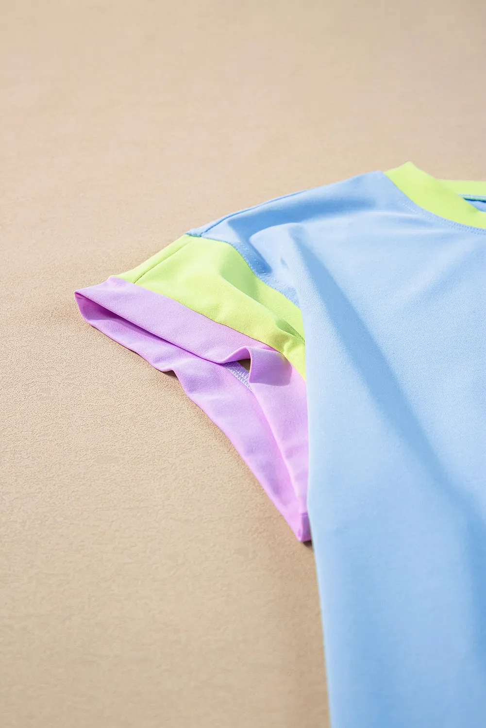 Hot Pink Colorblock Tee and Wide Leg Pants Set