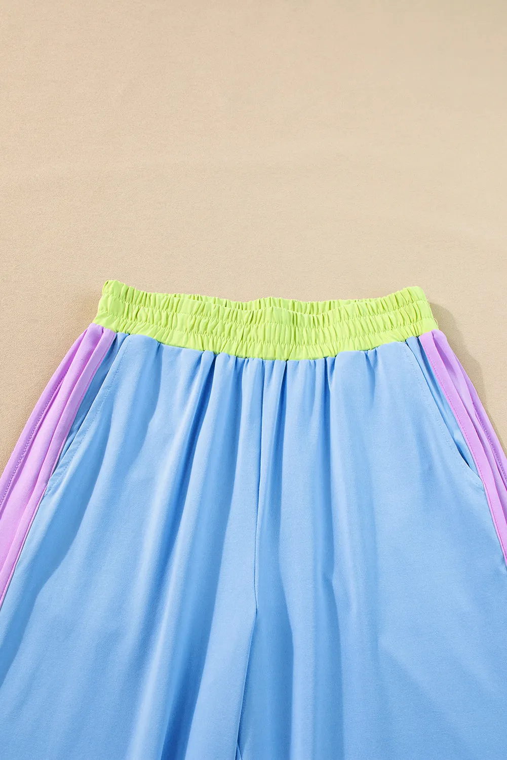 Hot Pink Colorblock Tee and Wide Leg Pants Set