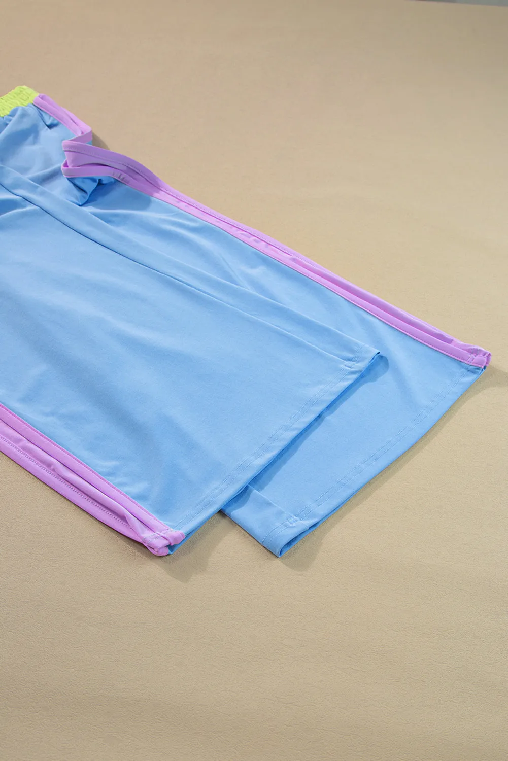 Hot Pink Colorblock Tee and Wide Leg Pants Set
