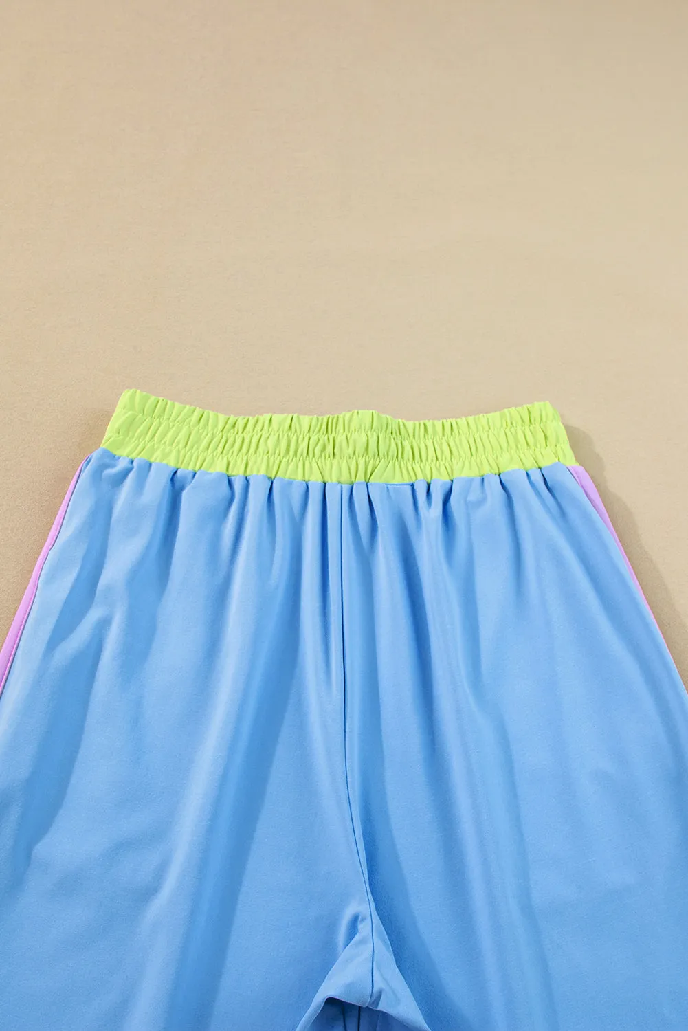 Hot Pink Colorblock Tee and Wide Leg Pants Set