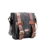 Hue Leather Messenger Bag