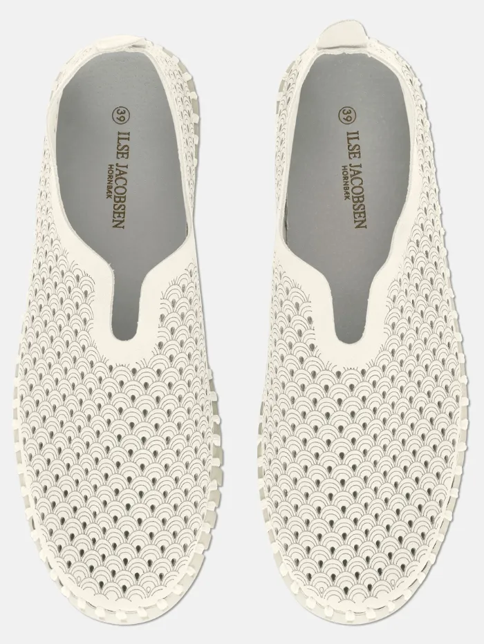 Ilse Jacobsen Women's Tulip Ballerina Slip On Shoes TULIP 3275 Col 121 Milk Creme