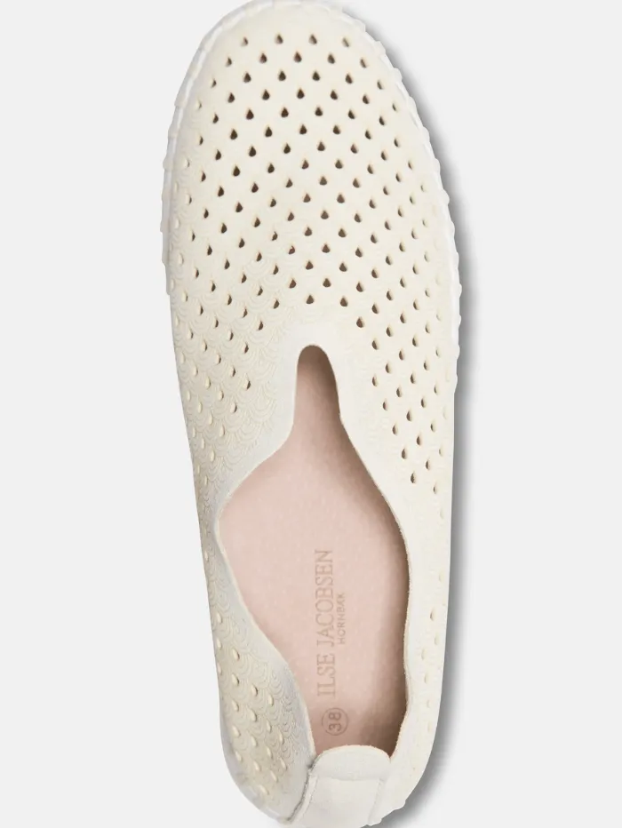 Ilse Jacobsen Women's Tulip Ballerina Slip On Shoes TULIP 3275 Col 121 Milk Creme