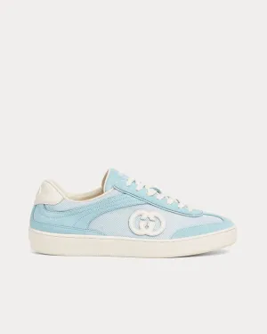 Interlocking G Suede Light Blue Low Top Sneakers