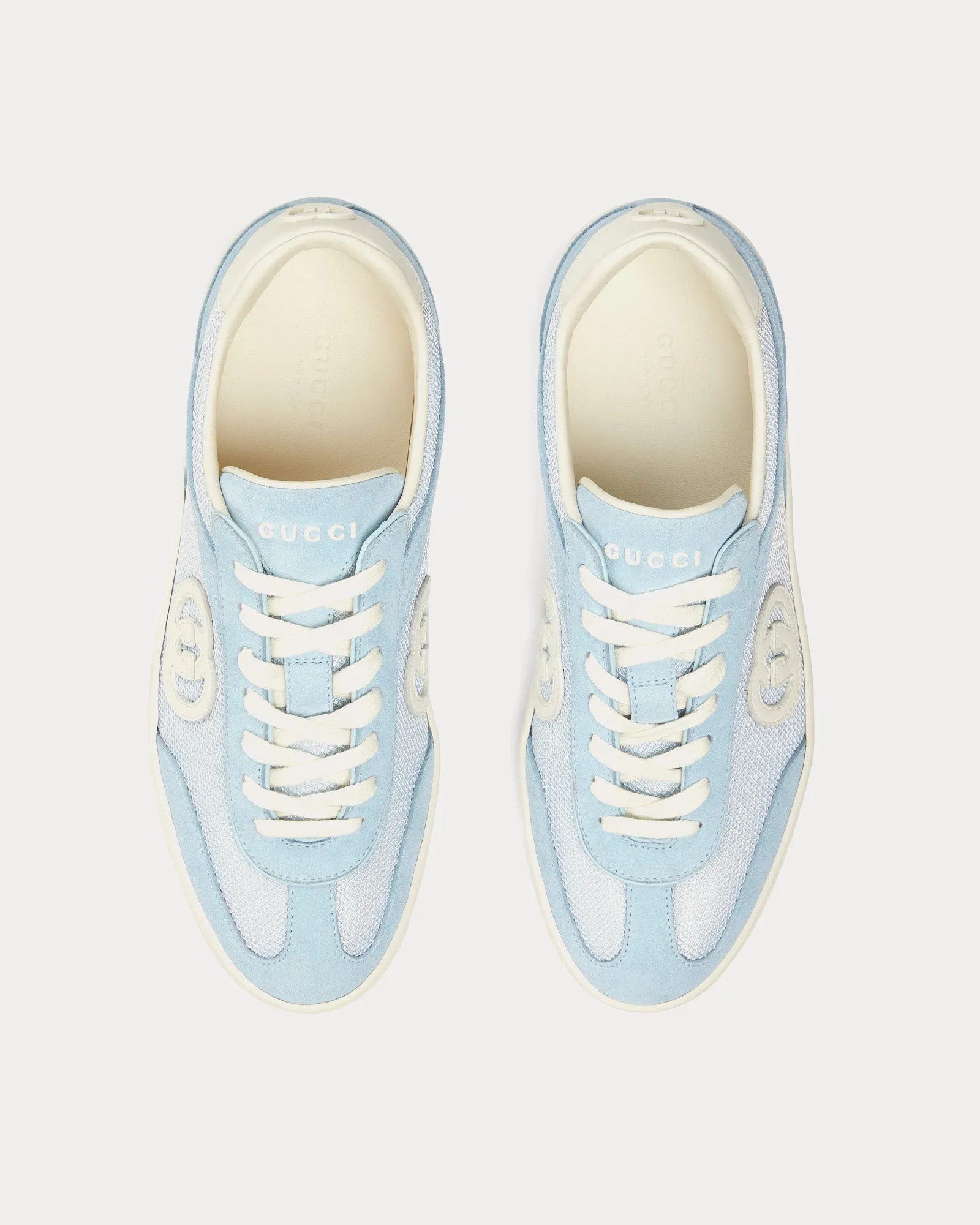 Interlocking G Suede Light Blue Low Top Sneakers