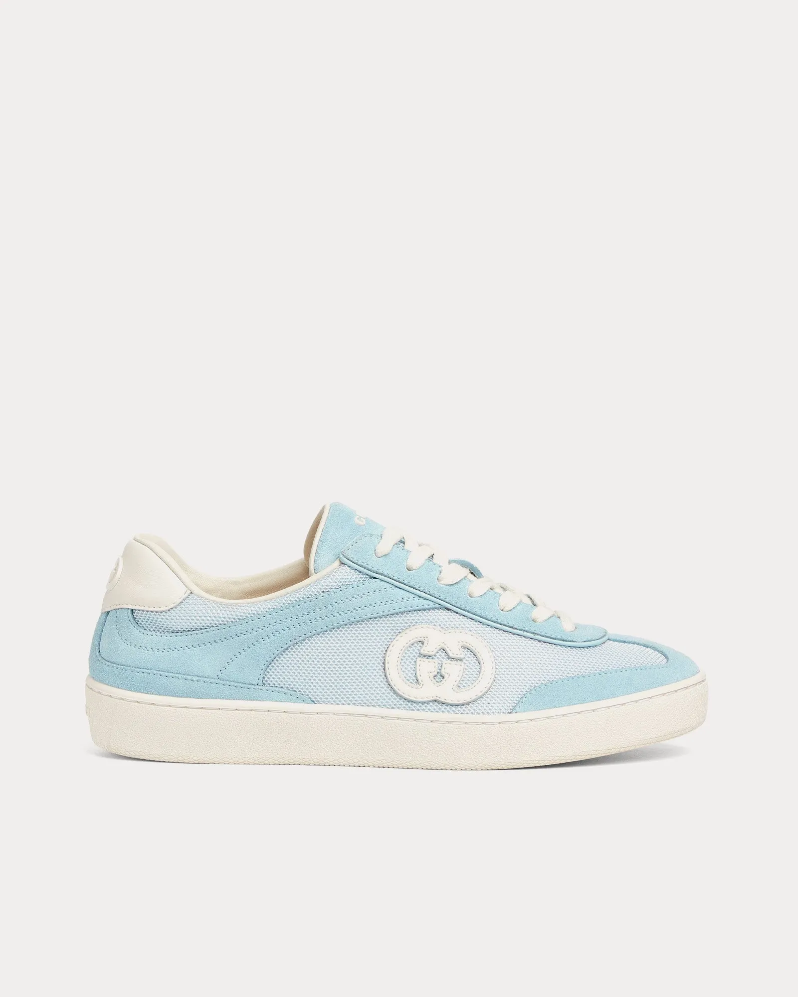 Interlocking G Suede Light Blue Low Top Sneakers