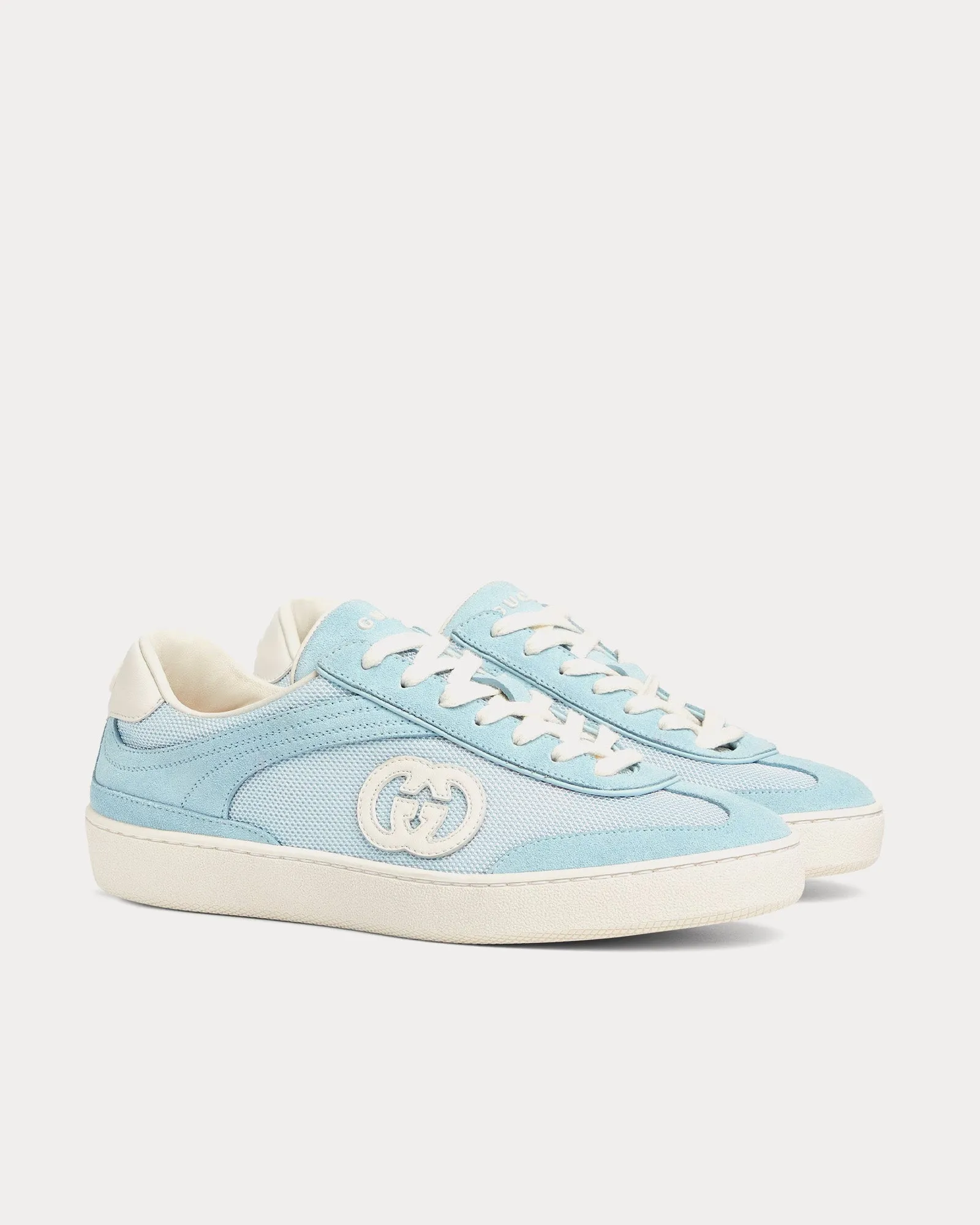 Interlocking G Suede Light Blue Low Top Sneakers