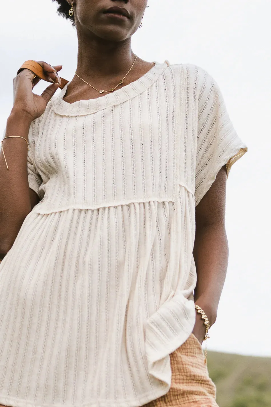 Irie Ribbed Peplum Top - FINAL SALE
