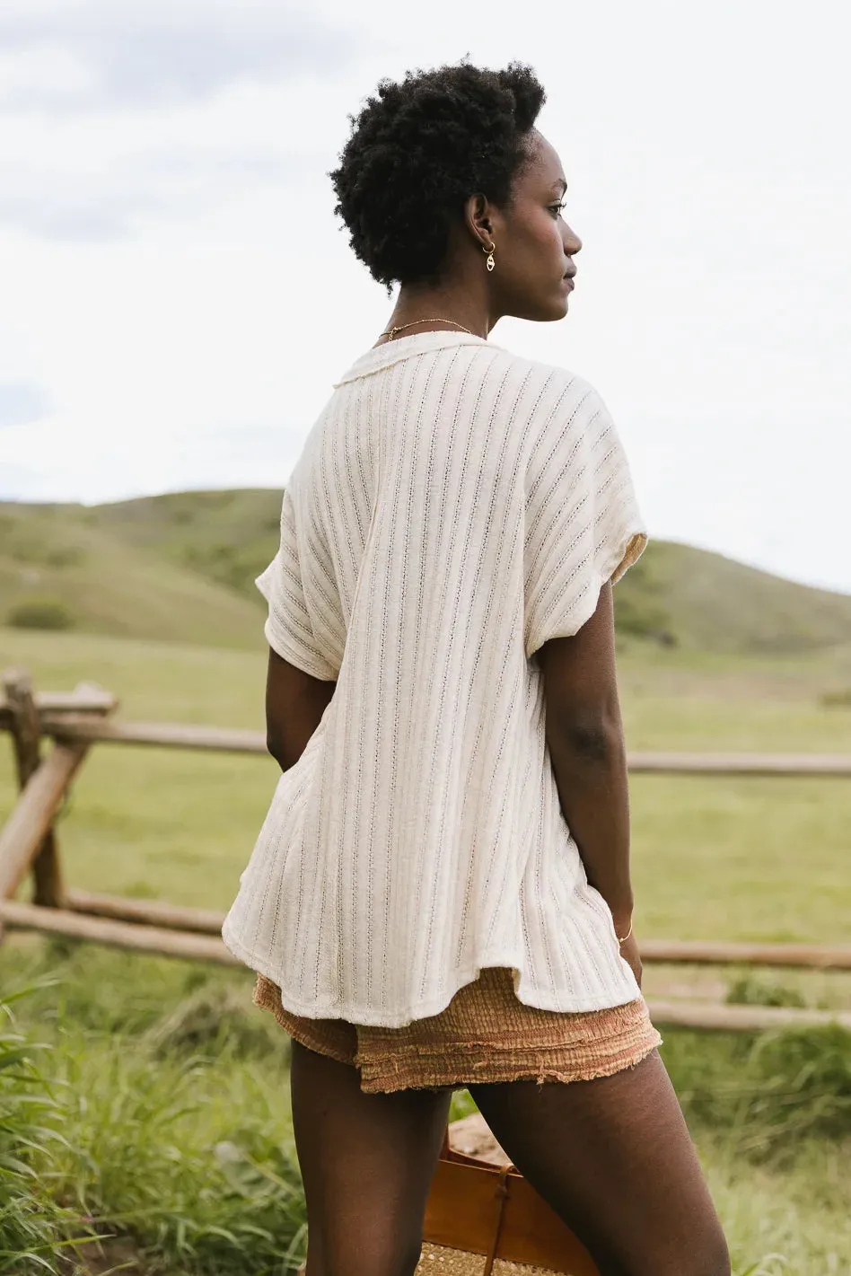 Irie Ribbed Peplum Top - FINAL SALE