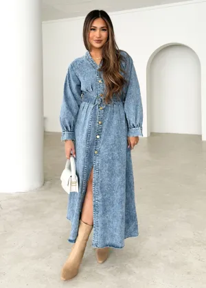 Ivana Denim Maxi Dress - Light Denim