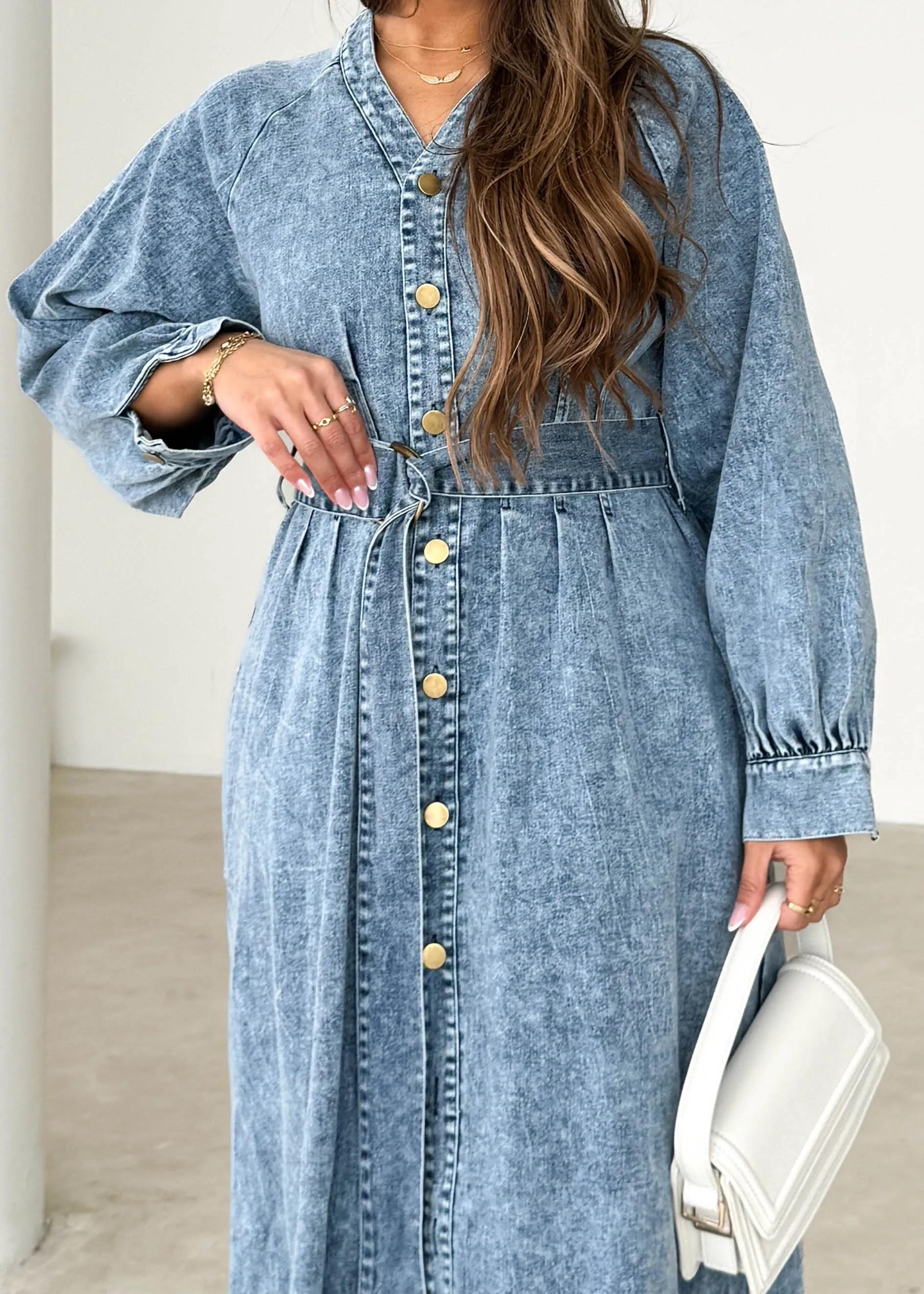 Ivana Denim Maxi Dress - Light Denim