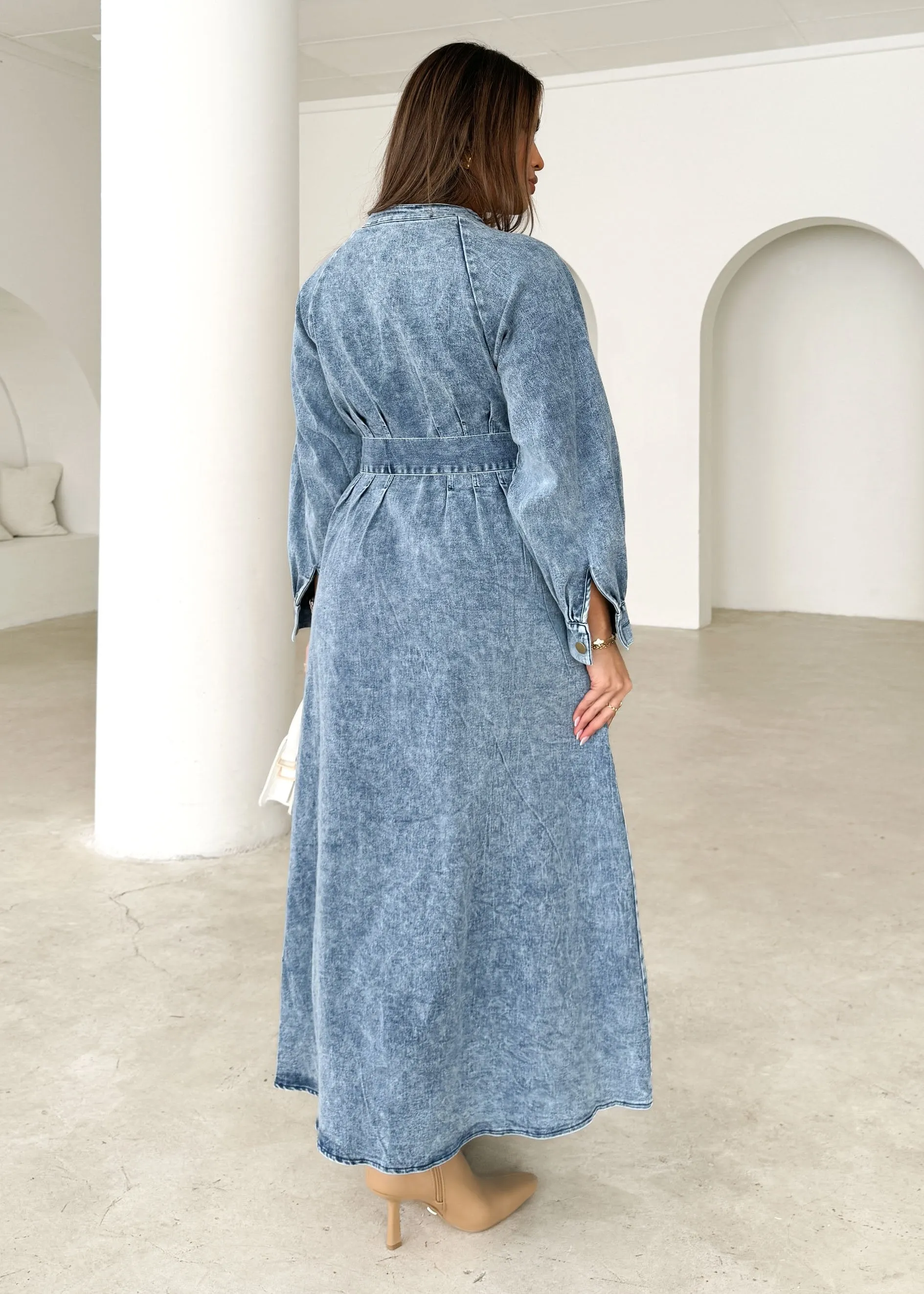 Ivana Denim Maxi Dress - Light Denim