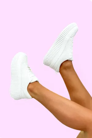 Keep Livin' Whip Stitch Sneaker in White