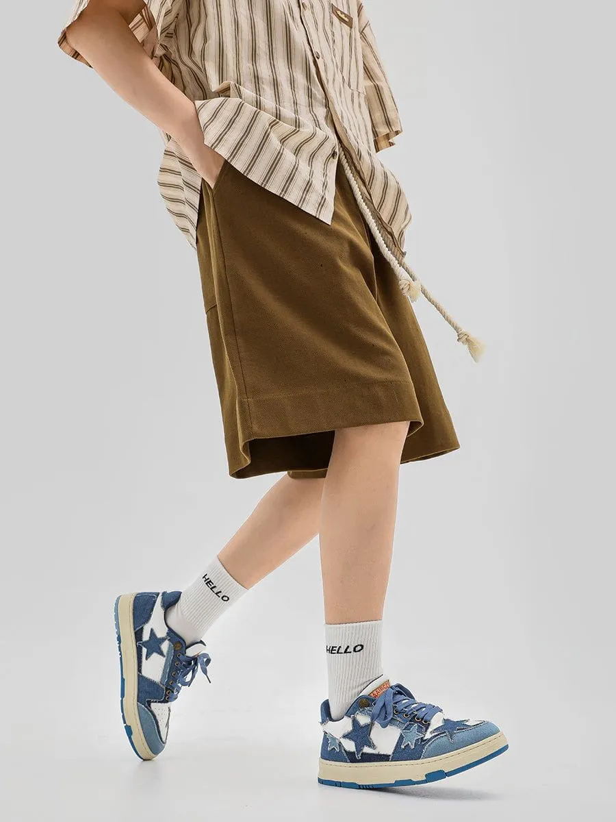 Kicksteria - Stars Casual All-Match Denim Skate Shoes