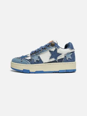 Kicksteria - Stars Casual All-Match Denim Skate Shoes
