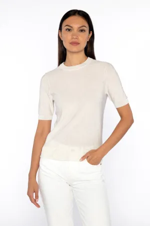 KINROSS CASHMERE - SEQUIN SHORT SLEEVE CREW