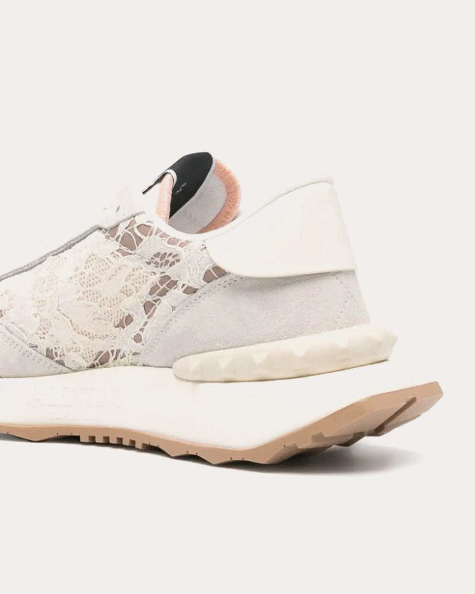 Lacerunner Lace & Mesh Ivory White / Light Grey / Light Pink Low Top Sneakers