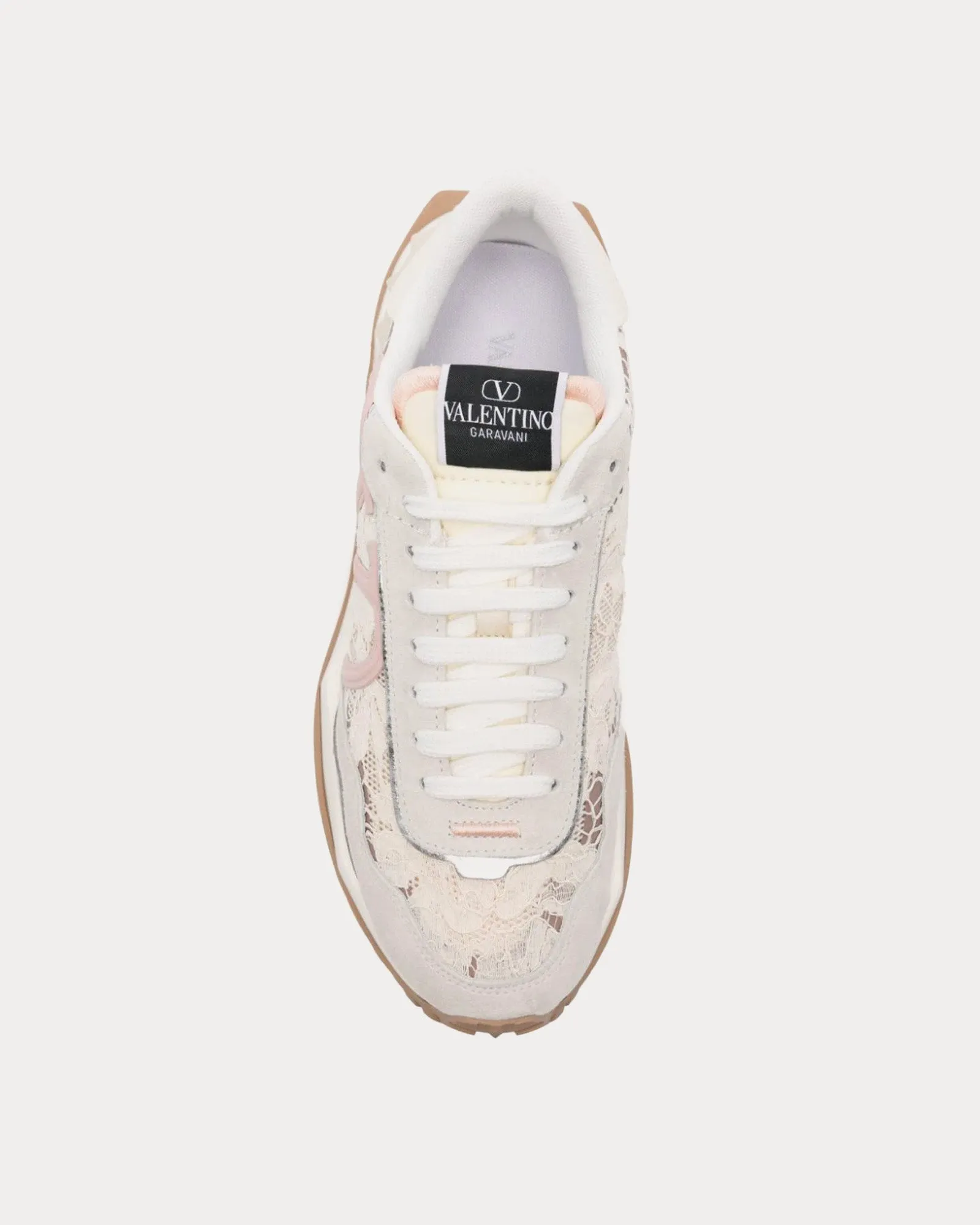 Lacerunner Lace & Mesh Ivory White / Light Grey / Light Pink Low Top Sneakers