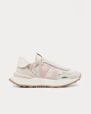 Lacerunner Lace & Mesh Ivory White / Light Grey / Light Pink Low Top Sneakers