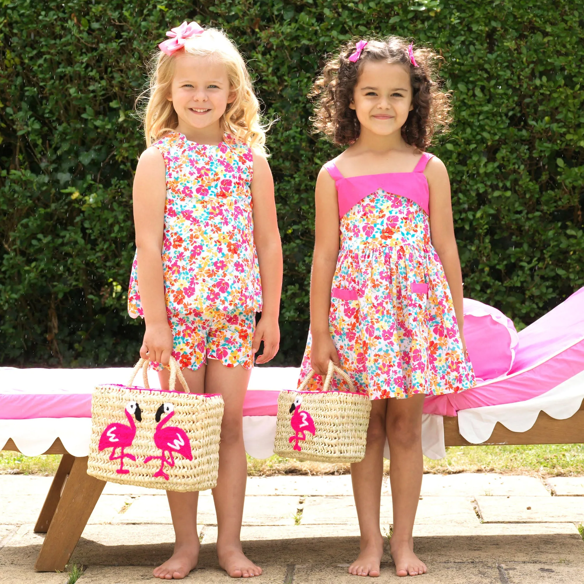 Leafy Floral Scalloped Short Set