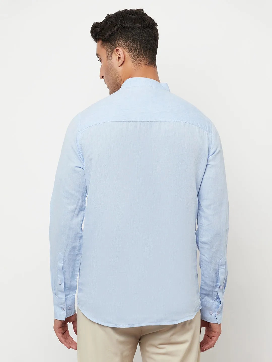 Light Blue Linen Kurta