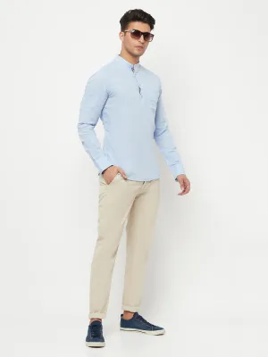 Light Blue Linen Kurta