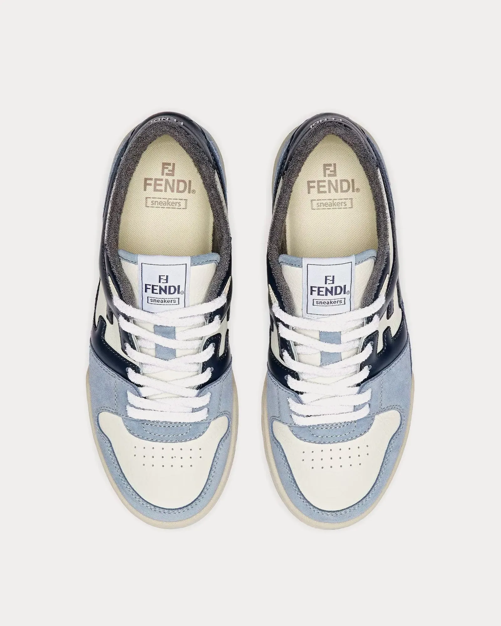 Match Suede Light Blue / White Low Top Sneakers