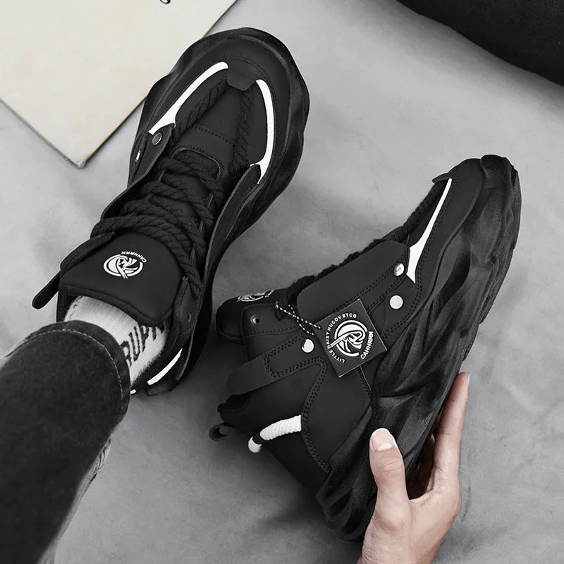 Men's Leather High-Top Chunky Casual Sneakers (In Stock)