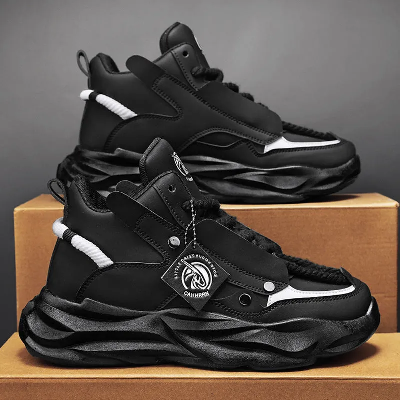 Men's Leather High-Top Chunky Casual Sneakers (In Stock)