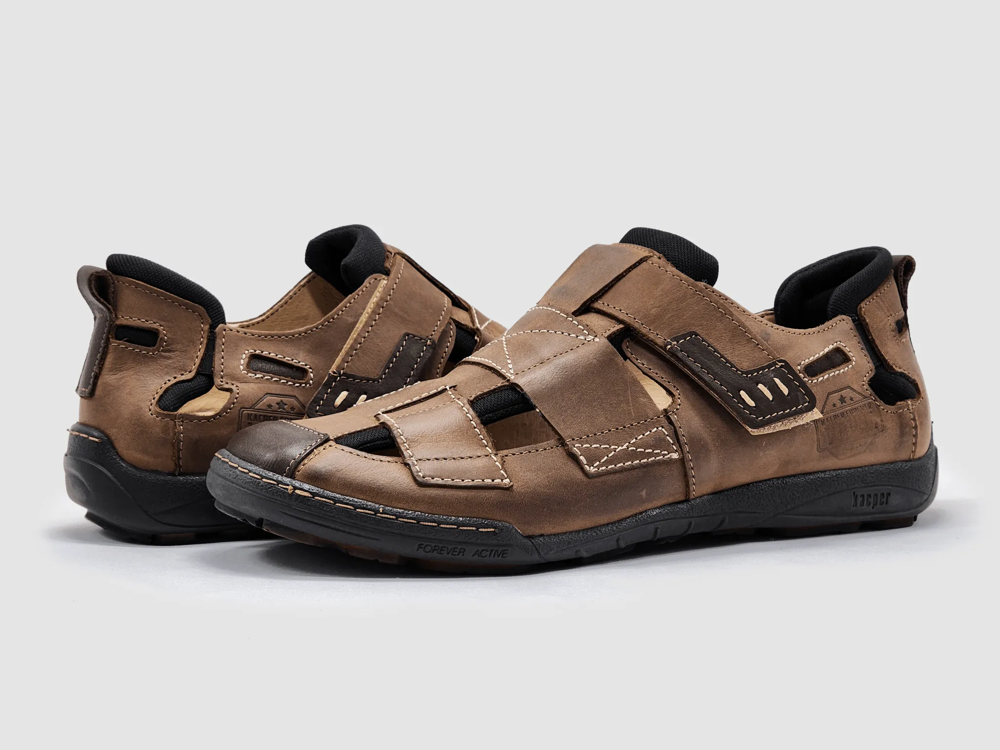 Men's Leather Sandals - Brown