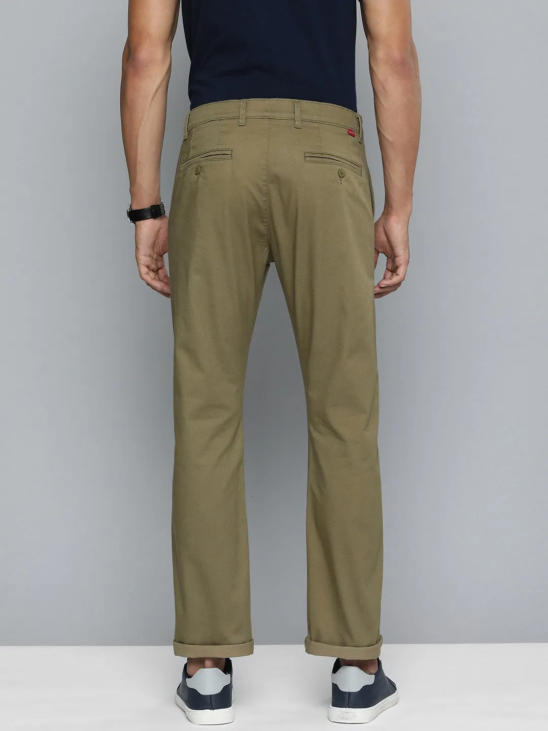 Men's Olive Slim Fit Chino Trousers
