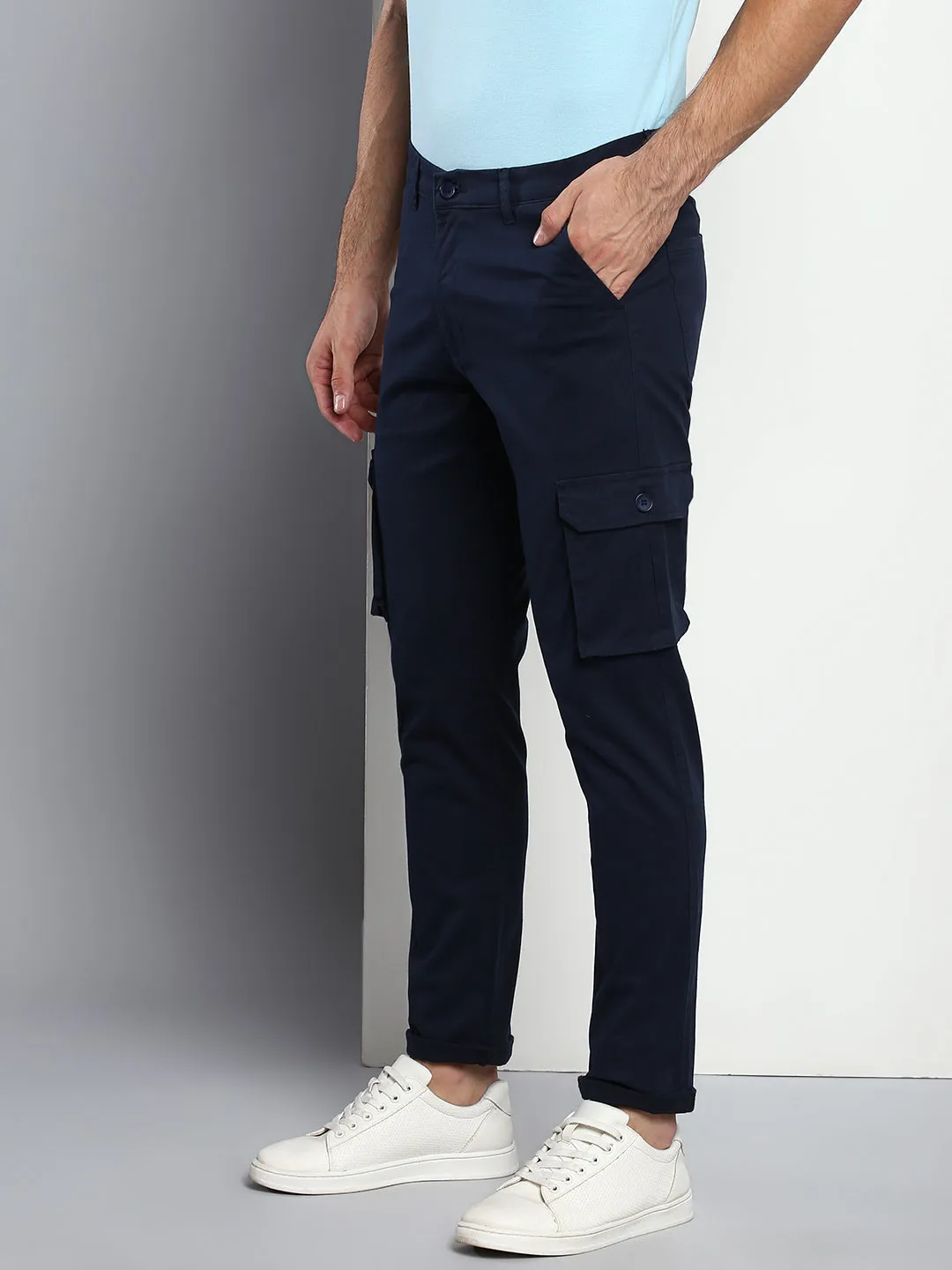 Men's Tapered Fit Cotton Cargo (Navy)