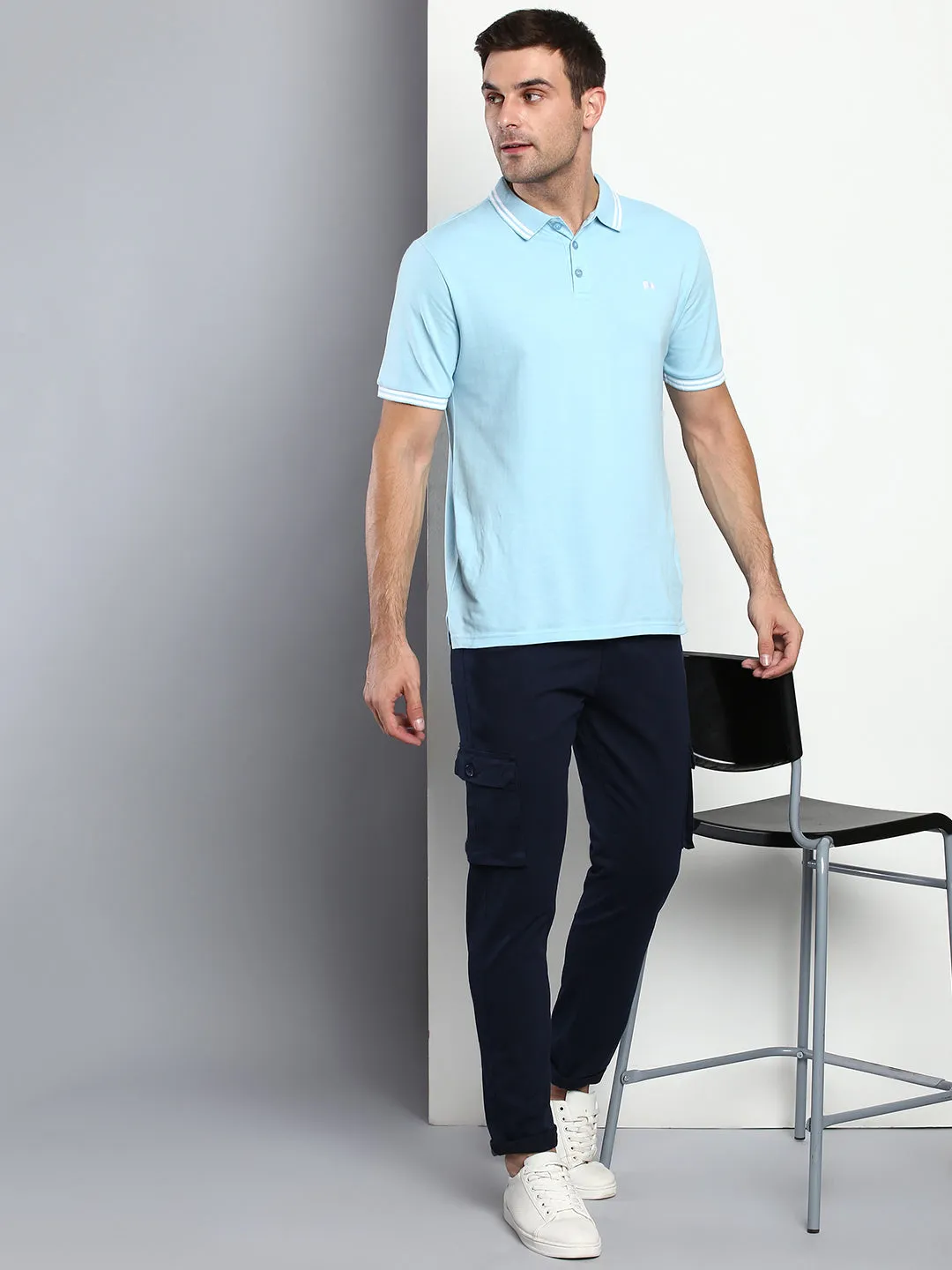 Men's Tapered Fit Cotton Cargo (Navy)