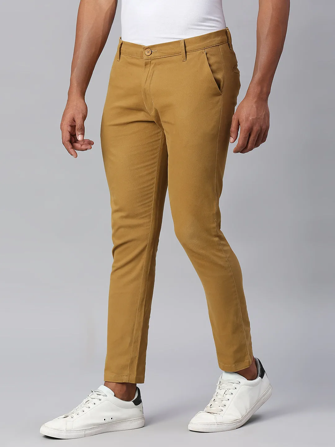 Men's Tapered Fit Cotton Chinos (Khaki)