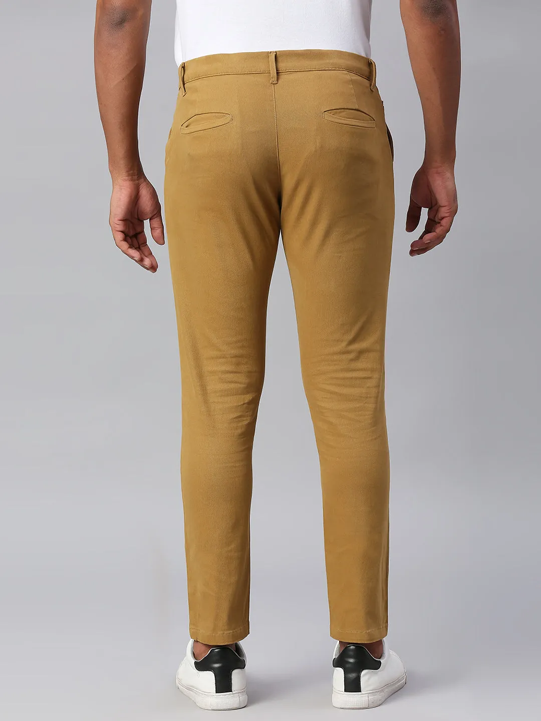 Men's Tapered Fit Cotton Chinos (Khaki)